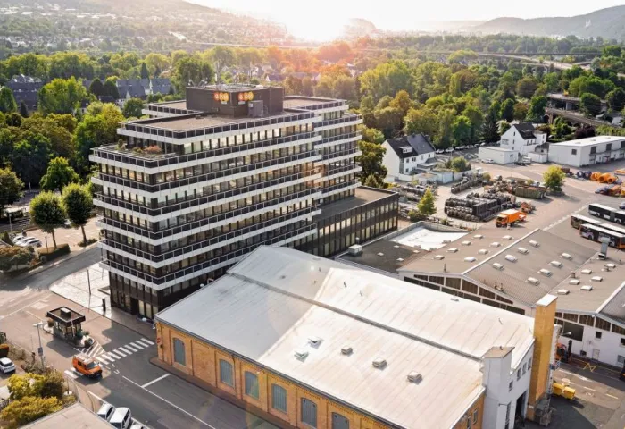 Luftbild des Firmengebäudes